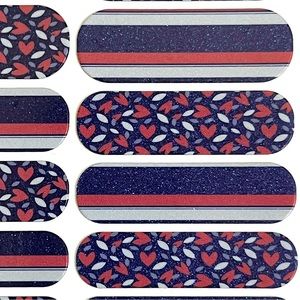 Jamberry nail wraps Staycation style red white blue glitter style